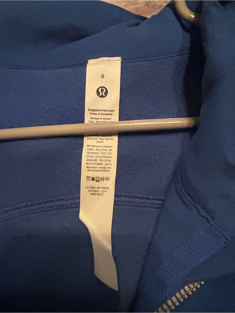Lululemon Cropped full zip scuba hoodie blazer blue size 8 - Picture 3 of 13